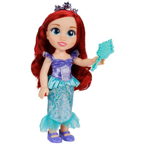 Disney Princess Poupée Ariel, poupée de 35 cm avec yeux " Royal Reflection " - inclut une robe amovible imprimée en holofoil platine scintillant, des chaussures, un diadème et une brosse, parfaite pour les filles dès 3 ans