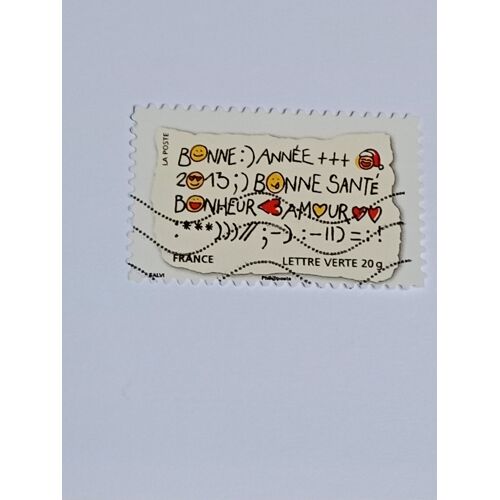 Timbre France Lettre Verte 20g Oblitéré Yvert N° 763 Bonne Année 2013 Bonne Santé Bonheur Amour De 2012