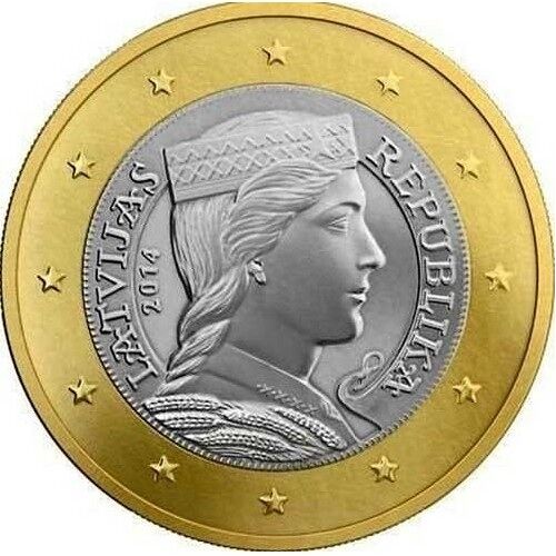 Pièce De Monnaie De Collection De 1 Euro De La Lettonie, Républika Latvijas , Année 2014 .
