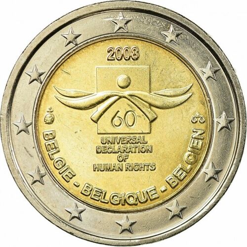 Pièce De Monnaie De Collection De 2 Euro Commémorative Belgie Belgique Belgiem , 60 Ème Anniversaire De La Déclaration Des Droits De L Homme - Universal Declaration Of Human Rights - Année 2008
