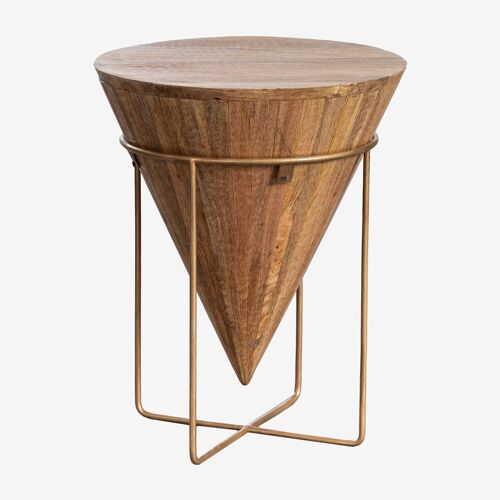 Table d'appoint ronde Ø40 cm en bois de manguier Piram Doré
