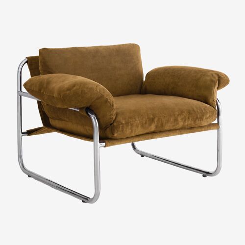 Fauteuil en chenille et fer Evani