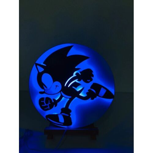 Lampe/Applique murale/Cadre lumineux LED Sonic– Décoration personnalisée Gaming & Geek