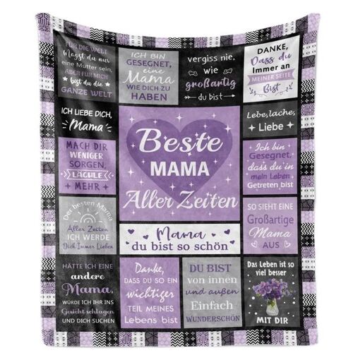 Couverture Cadeau Pour Maman Plaid Doux Polyester 150 X 130 Cm Multicolore, Lavable Machine, Confortable Pour Maison Bureau