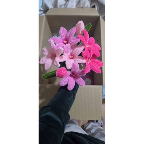 Bouquet de lys en fils chenille