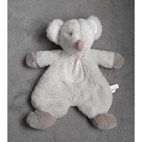 Doudou plat souris beige marron étoiles SUCRE D'ORGE