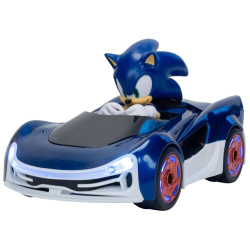 Sonic The Hedgehog Speed Star Lightning Drifting Rc Sous Licence Officielle - Voiture Télécommandée Aux Roues Lumineuses, Jeu Interactif Avec Télécommande Rouge Incluse (À Piles)