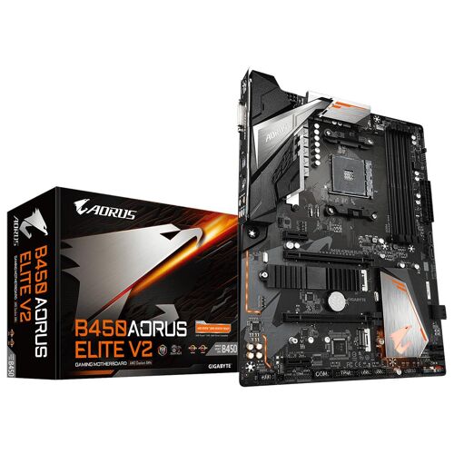 GIGABYTE B450 AORUS Elite V2 Carte mère - Compatible avec AMD Series 5000 CPUs, 8+2 Phases Digital Twin Power Design, up to 3600MHz DDR4 (OC), 2xPCIe 3.0 M.2, GbE LAN, USB 3.1 Gen 1