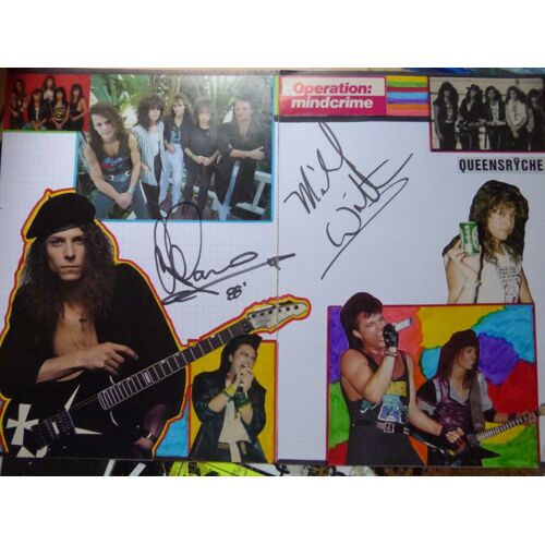 Queensrÿche Autographes De Chris Degarmo & Michael Wilton Faits À Rmc Paris En 1988