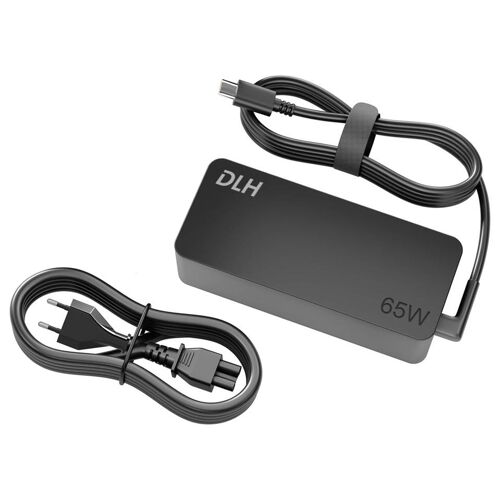 DLH Energy - Adaptateur secteur - 65 watt - 3.25 A (USB-C) - noir