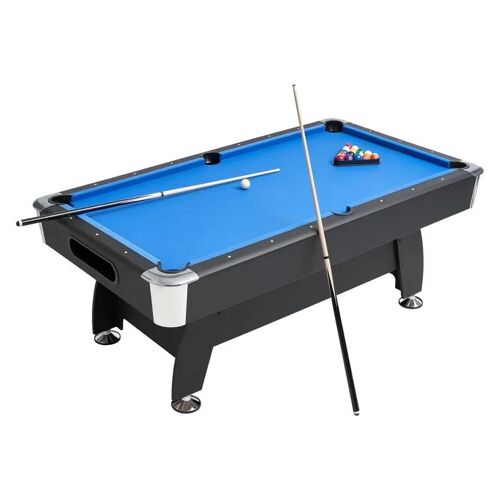 Table de Billard 2135 mm-Duoku-Kit Portable avec Pieds Ajustables, Idéal pour Maison ou Club, Noir avec Tapis Bleu