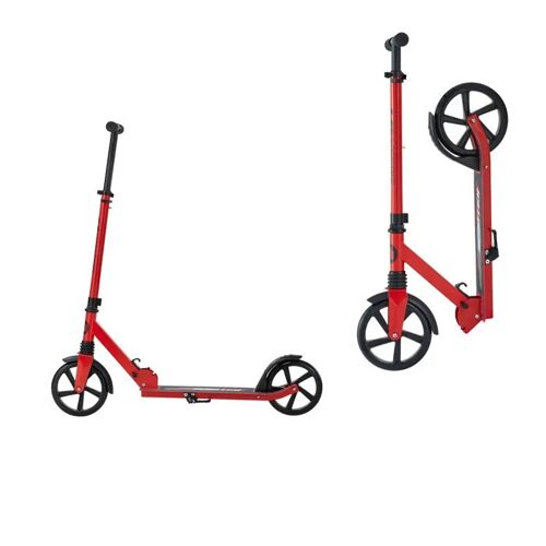 Trottinette Pour Enfants Dès 8 Ans-Duoku-Adolescents Et Adultes, Modèle À 2 Roues Avec Guidon Ajustable, Rouge Et Noir
