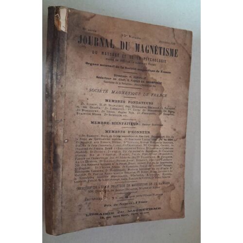 Journal Du Magnetisme Par Henri Durville (Pour Combattre Les Maladies De L Estomac) Octobre 1909