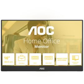 AOC 16T20E2 téléviseur et moniteur portables Moniteur portable Noir 15.6" LED 1920 x 1080