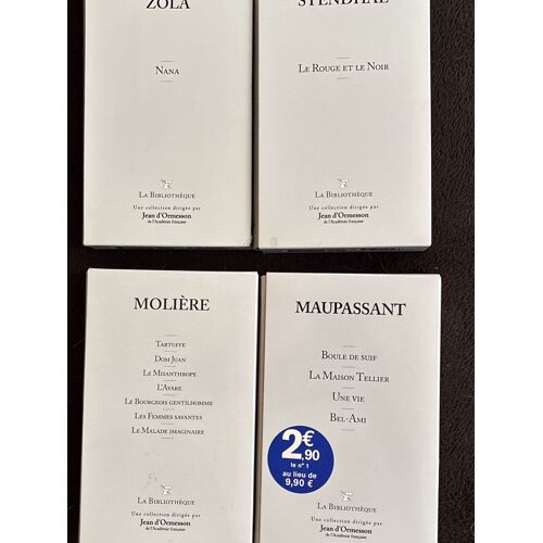 Lot De 4 Livres Dans Leur Boîte  Zola - Stendhal - Molière - Maupassant