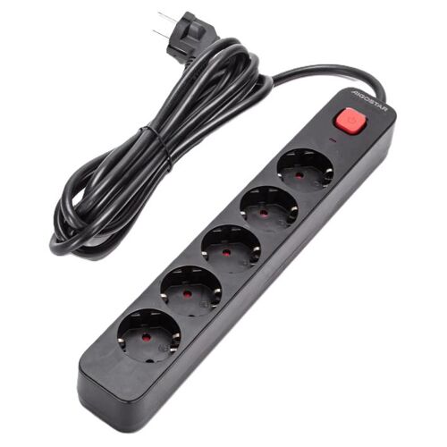 Aigostar 8433325227791 multiprise 3 m 5 sorties CA Intérieure Noir