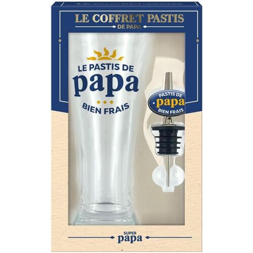 Coffret Le Pastis De Papa - Composé D'Un Verre À Pastis Et D'Un Bec Verseur À La Mention Le Pastis Frais De Papa