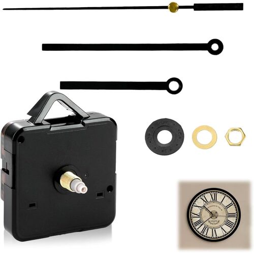KALANKA-Kit de Mécanisme d¿horloge à quartz Complet avec axes longs et courts, Mecanisme Horloge Murale, pour la réparation à la maison, dans les bureaux, hôtels et salles de classe(Sans batterie) ¿