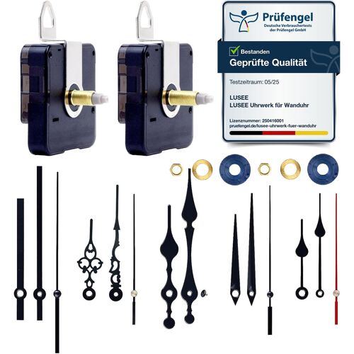 KALANKA-2 Pièces Mécanisme de Mouvement d'Horloge avec 5 Paires différentes Horloge Aiguilles en Noir, Quartz Silencieux Mecanisme pour Horloge Murale à Pile (16 mm /0,62 Pouce22 mm / 0,86 Pouce)