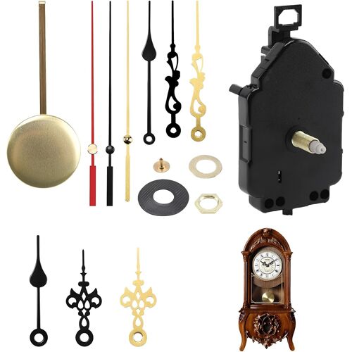 KALANKA-15 Pièces Mecanisme Horloge Murale Mouvement d'Horloge Quartz 22mm Silencieux Mécanisme Horloge Pendule avec 3 Paires Aiguilles des Heures Minutes Secondes pour Remplacement et Rechange Brico