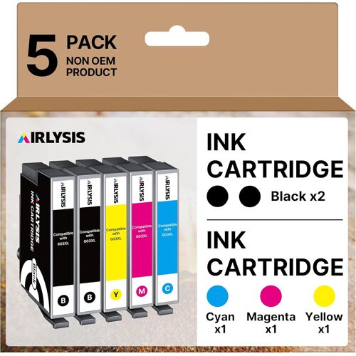 KALANKA-603 XL Cartouche d'encre Compatible pour Epson 603 603XL Cartouche pour Expression Home XP 2100 XP 2150 XP 2105 XP 4105 XP 4150 XP 4155 XP 2155 XP 3150 XP 3100 Workforce WF 2850 (Paquet de 5)