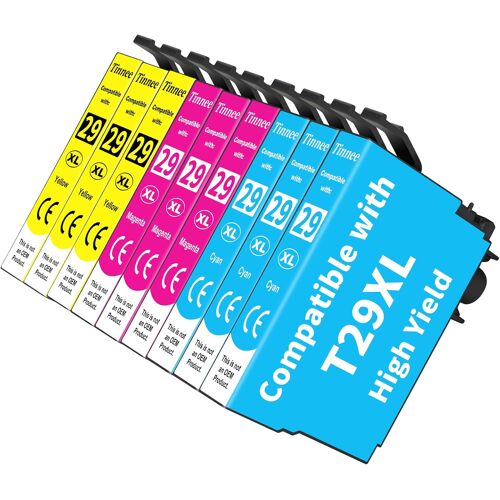 KALANKA-Multipack 29XL Cartouche d'encre Compatible pour Epson 29XL pour Expression Home XP-342 XP-332 XP-442 XP-445 XP-245 XP-235 XP-345 XP-352 XP-335 XP-455 XP-432 XP-435 (3 Cyan, 3 Magenta, 3 Jaun