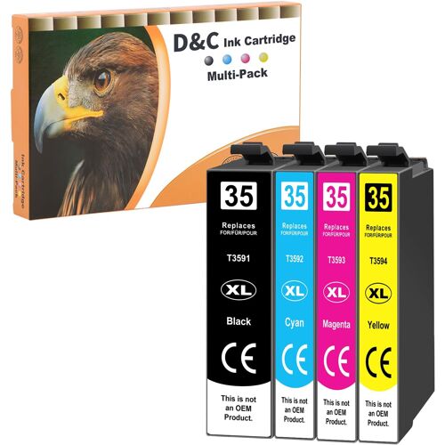 KALANKA-Lot de 4 cartouches d'encre 35XL compatibles avec Epson WF 4720 pour Workforce Pro WF-4725 WF-4730 WF-4740 WF-4720DWF WF-4725DWF WF-4730DTWF WF-4740DTWF WF-4740DTWF