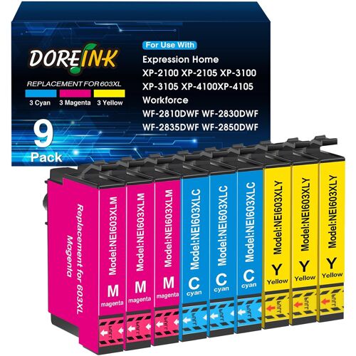 KALANKA-Compatible avec 603XL Multipack Cartouche d'encre pour Expression Home XP-2100 XP-2105 XP-2150 XP-2155 XP-3100 XP-3150 XP-3155 XP-4100 XP-4150 WF-2810