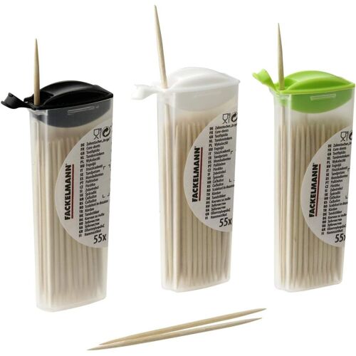 KALANKA-FACKELMANN Lot de 55 Cure-Dents en Bois à emporter 68 mm avec boîte
