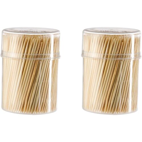 Kalanka-1000 X Cure-Dents En Bois, Piques Cocktails Dans Une Boîte Distributrice, Cure Dents En Bois, Curedents Pour La Cuisine, 6,5 Cm