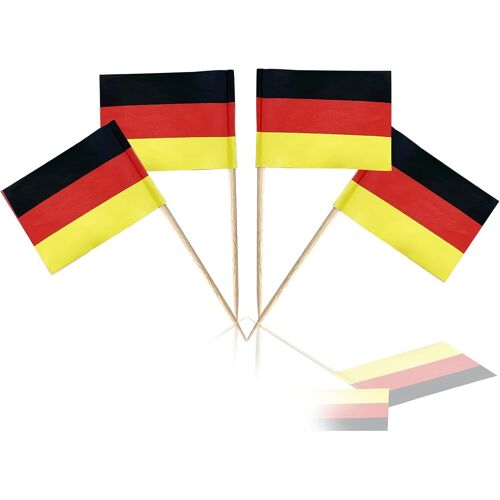 KALANKA-100Pcs Drapeaux Allemagne Cure-Dents, Mini Bâton de Cocktail Drapeau Petits Drapeaux pour Sandwich Nourriture Cupcake Toppers Vaisselle Fruits Pub Fête Décoration