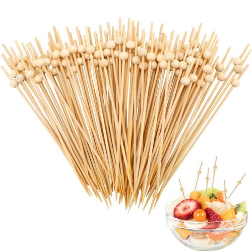 Kalanka-100 Pièces Brochettes Cocktail,Coktail En Bambou,12 Cm Cure-Dents Fantaisie Pour Charcuterie,Sandwich,Fruits,Batons De Bocktail En Bambou Jetables Convient