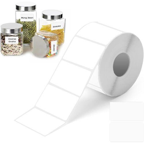 KALANKA-1000 Pièces Étiquettes Thermiques, 50 x 30 mm Blanches Rouleau Etiquettes Autocollantes, Etiquettes Autocollantes Thermique, Étiquettes d'adresse Blanc, Etiquettes Shipping, pour Bureau, Mais