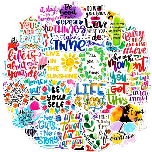 Kalanka-Lot De 100 Autocollants Motivants, Affirmations Positives, En Vinyle Imperméable, Pour Ordinateur Portable, Scrapbooking, Journaling, Skateboard, Snowboard, Etc
