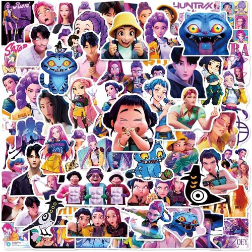 KALANKA-Lot de 60 autocollants - Motif personnage d'anime - Étanche - En vinyle - Pour ordinateur portable, skateboard, coque de téléphone portable, casque, cadeau, journal de bricolage, adultes et