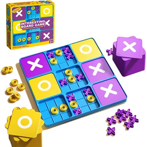 Kalanka-Jeu De Société, Morpion Stratégique Pour Adultes Et Enfants 3+, Jeu De Voyage 2 Joueurs Avec Pions Xo Grands Et Mini Pour Famille Fête Soirées De Jeu