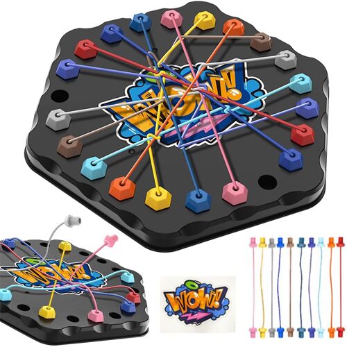 KALANKA-Brainy Knots Game, Tableau de Jeu Brainy Knots Twisted Rope Jeu de Puzzle À Corde Torsadée Jeus Interactif Défi Corde Strategy Untangling Toy Juguete de Tiro Jouets de laçage Rope Puzzle Game