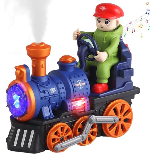KALANKA-Train Electrique Enfant, Train Jouet Imitation à Vapeur, Jouets de Voiture pour Enfants de 3 à 10 Ans, Jouet avec Lumières et Sons, Jouets pour Garçons et Filles de 3 à 10 Ans