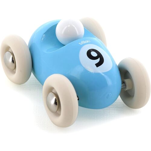 KALANKA-VILAC - Mini Roadster Bleu Ciel n°9 - Imitation - TRAFIC - 1 Voiture en Bois Mini Roadster Bleu Ciel - Jeux d'Eveil pour Enfant en Bois - Jouet pour Enfant Dès 2 Ans - 2331B