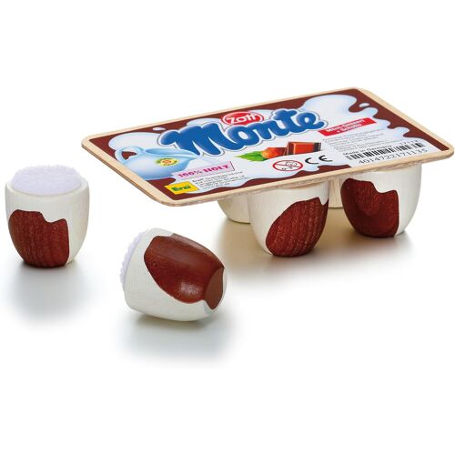 KALANKA-10.5 x 7 x 3.2 cm en bois épicerie Merchandize Dessert Zott Chocolat Lait Crème Pretend Play, 17113 - Version Anglaise
