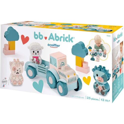 KALANKA-Jouets ECOIFFIER - Tracteur de la Ferme - 7930 - Jeux DE Construction pour Enfant - + 12 Mois - Fabriqué en France, Pastel
