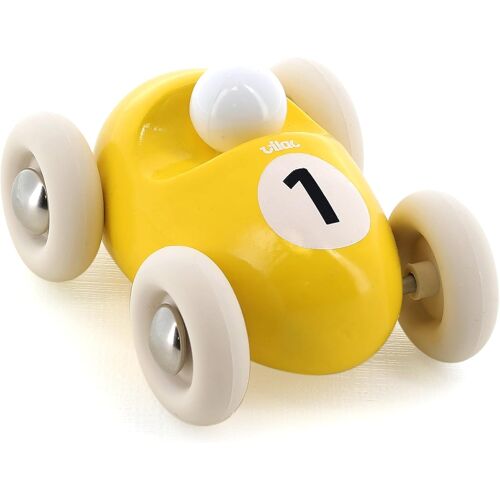 KALANKA-VILAC - Mini Roadster Jaune n°1 - Imitation - TRAFIC - 1 Voiture en Bois Mini Roadster Jaune - Jeux d'Eveil pour Enfant en Bois - Jouet pour Enfant Dès 2 Ans - 2331Y