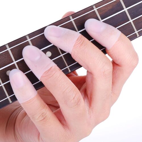 Kalanka-Lot De 4 Protège-Doigts En Silicone Pour Guitare, Réutilisables, Protège-Doigts, Protège-Dents Pour Guitare, Ukulélé, Basse, Guitare Acoustique