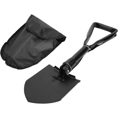 KALANKA-Grande pelle pliante multifonction de 47 cm avec sac de rangement, pelle de camping pour pelleteuse/creuser/couper/raboter/scier du bois, pelle pliante