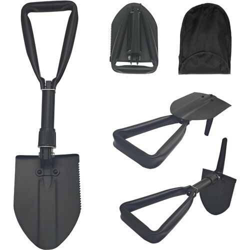 KALANKA-Pelle Pliante 48cm, Pelle à Neige, 50#Pelle Multifonction Extra Stable Haute RÉSistance en Acier Au Carbone Combinaison Pelle De Camping Pliante pour La RandonnÉE en Plein Air Conduite de Voi