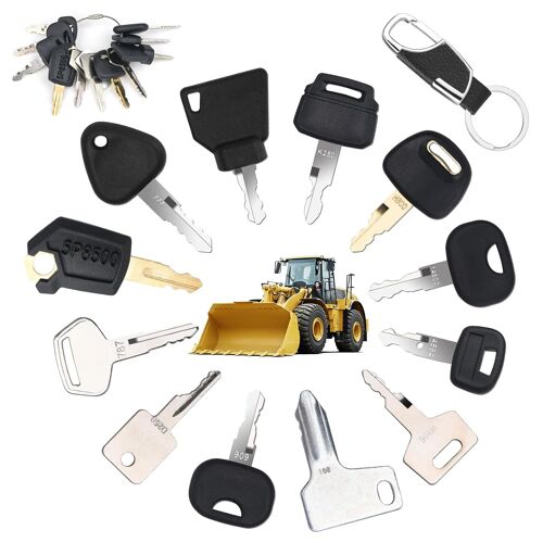 KALANKA-URQAT Clés D'allumage de Remplacement, 12PCS Universelle Clés de Commutateur D'allumage de Rechange, Clés de Démarrage Rechange du Commutateur D'allumage pour Bobcat/Liebher/Kobelco/Équipemen