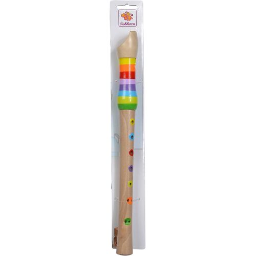 Kalanka-100003481 Flûte Musicale En Bois Flûte En Bois Colorée À 7 Trous, Comprenant Un Recueil De Chansons Avec Trois Chansons À Rejouer, 32 Cm De Long, À Partir De Quatre Ans, Marron
