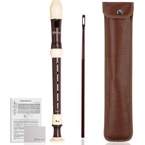 Kalanka-Flûte À Bec Soprano - Style Allemand - Rabat En C Abs - 8 Trous - Flûte À Bec Amovible - 3 Pièces - Avec Étui, Tige De Nettoyage Et Tableau Des Poignées Pour Débutants, Étudiants, Adultes