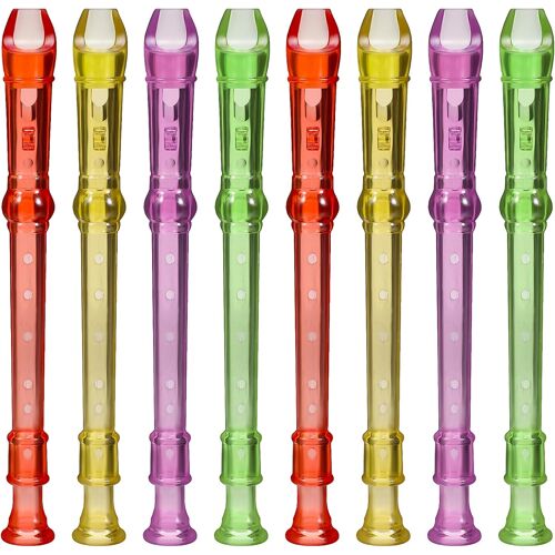 KALANKA-Lot de 8 flûtes en plastique - Instrument de musique - 6 trous - Clarinette pour enfants - Instrument enregistreur - Petites flûtes - Pour débutants - Pour l'apprentissage de l'entraînement
