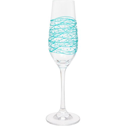Kalanka-Flûte À Champagne Turquoise Peinte À La Main, 220 Ml, Boîte Cadeau